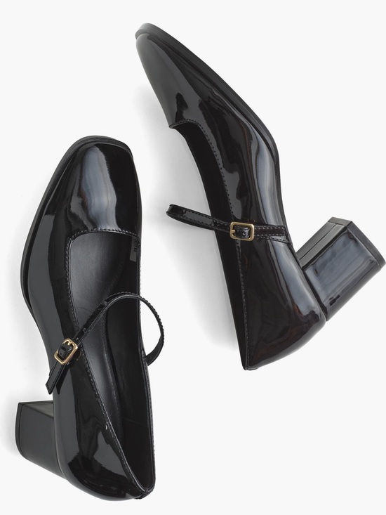 Madewell Shoes - Madewell Black Patent Mary Jane Block Heel Pumps size 8